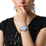 Buy Shop Michael Kors Layton Chronograph Mother of Pearl Blue Dial Silver Steel Strap Watch For Women - MK6847 USA Online