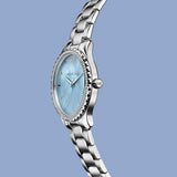Buy Shop Michael Kors Layton Chronograph Mother of Pearl Blue Dial Silver Steel Strap Watch For Women - MK6847 USA Online