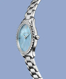 Buy Shop Michael Kors Layton Chronograph Mother of Pearl Blue Dial Silver Steel Strap Watch For Women - MK6847 USA Online
