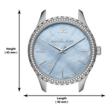 Buy Shop Michael Kors Layton Chronograph Mother of Pearl Blue Dial Silver Steel Strap Watch For Women - MK6847 USA Online