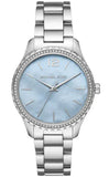 Buy Shop Michael Kors Layton Chronograph Mother of Pearl Blue Dial Silver Steel Strap Watch For Women - MK6847 USA Online