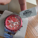 Buy Shop Michael Kors Layton Chronograph Red Dial Silver Steel Strap Watch For Men - MK8822 USA Online