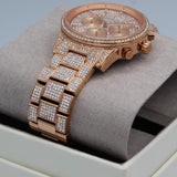 Buy Shop Michael Kors Layton Chronograph Rose Gold Dial Rose Gold Steel Strap Watch For Women - MK7285 USA Online