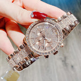 Buy Shop Michael Kors Layton Chronograph Rose Gold Dial Rose Gold Steel Strap Watch For Women - MK7285 USA Online
