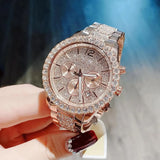 Buy Shop Michael Kors Layton Chronograph Rose Gold Dial Rose Gold Steel Strap Watch For Women - MK7285 USA Online