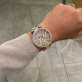 Buy Shop Michael Kors Layton Chronograph Rose Gold Dial Rose Gold Steel Strap Watch For Women - MK7285 USA Online