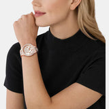 Buy Shop Michael Kors Layton Chronograph Rose Gold Dial Rose Gold Steel Strap Watch For Women - MK7285 USA Online