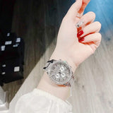 Buy Shop Michael Kors Layton Chronograph Silver Dial Silver Steel Strap Watch For Women - MK6976 USA Online