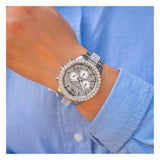 Buy Shop Michael Kors Layton Chronograph Silver Dial Silver Steel Strap Watch For Women - MK6976 USA Online