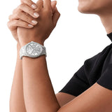Buy Shop Michael Kors Layton Chronograph Silver Dial Silver Steel Strap Watch For Women - MK6976 USA Online