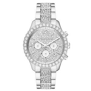 Buy Shop Michael Kors Layton Chronograph Silver Dial Silver Steel Strap Watch For Women - MK6976 USA Online