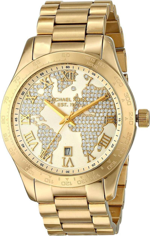 Buy Shop Michael Kors Layton Chronograph Gold Dial Gold Steel Strap Watch for Women - MK5959 USA Online
