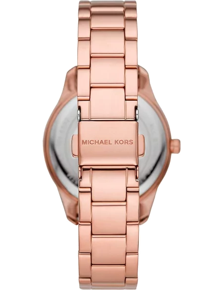 Buy Shop Michael Kors Layton Three Hand Red Dial Rose Gold Steel Strap Watch For Women - MK6893 USA Online