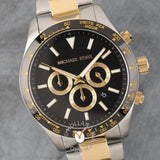 Buy Shop Michael Kors Layton Chronograph Black Dial Two Tone Steel Strap Watch For Men - MK8784 USA Online