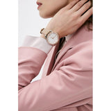 Buy Shop Michael Kors Layton Mother of Pearl White Dial Brown Leather Strap Watch For Women - MK2910 USA Online