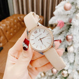 Buy Shop Michael Kors Layton Mother of Pearl White Dial Brown Leather Strap Watch For Women - MK2910 USA Online