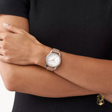 Buy Shop Michael Kors Layton Mother of Pearl White Dial Brown Leather Strap Watch For Women - MK2910 USA Online