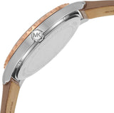 Buy Shop Michael Kors Layton Mother of Pearl White Dial Brown Leather Strap Watch For Women - MK2910 USA Online