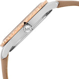Buy Shop Michael Kors Layton Mother of Pearl White Dial Brown Leather Strap Watch For Women - MK2910 USA Online
