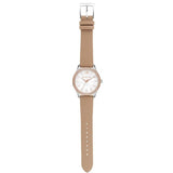 Buy Shop Michael Kors Layton Mother of Pearl White Dial Brown Leather Strap Watch For Women - MK2910 USA Online