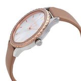 Buy Shop Michael Kors Layton Mother of Pearl White Dial Brown Leather Strap Watch For Women - MK2910 USA Online