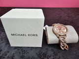 Buy Shop Michael Kors Layton Multifunction Crystals Rose Gold Dial Rose Gold Steel Strap Watch for Women - MK4654 USA Online