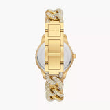 Buy Shop Michael Kors Layton Multifunction Glitz Silver Dial Gold Steel Strap Watch for Women - MK4653 USA Online