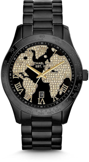 Buy Shop Michael Kors Layton Pave Black Dial Black Steel Strap Watch for Women - MK6091 USA Online