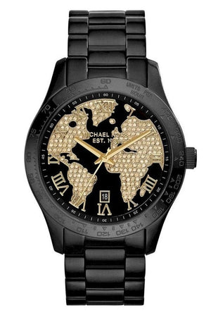 Buy Shop Michael Kors Layton Pave Black Dial Black Steel Strap Watch for Women - MK6091 USA Online