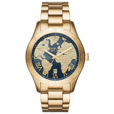 Buy Shop Michael Kors Layton Pave Blue Dial Gold Steel Strap Watch for Women - MK6243 USA Online