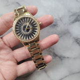Buy Shop Michael Kors Layton Quartz Black Dial Gold Steel Strap Watch For Women - MK6892 USA Online