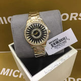 Buy Shop Michael Kors Layton Quartz Black Dial Gold Steel Strap Watch For Women - MK6892 USA Online