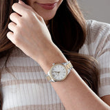 Buy Shop Michael Kors Layton Quartz Silver Dial Two Tone Steel Strap Watch For Women - MK6899 USA Online