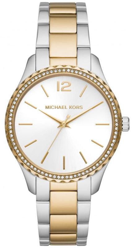 Buy Shop Michael Kors Layton Quartz Silver Dial Two Tone Steel Strap Watch For Women - MK6899 USA Online