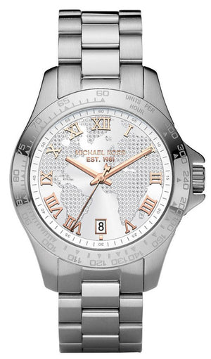 Buy Shop Michael Kors Layton Silver Dial Silver Steel Strap Watch for Women - MK5958 USA Online