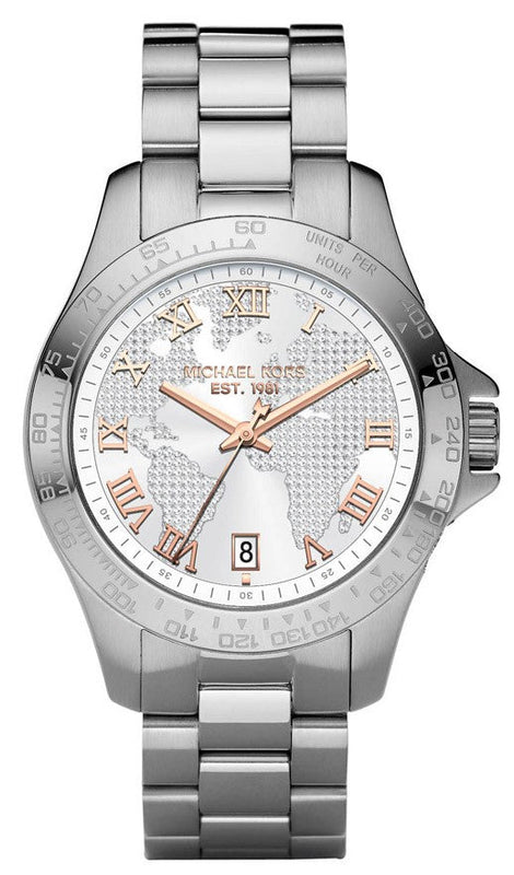 Buy Shop Michael Kors Layton Silver Dial Silver Steel Strap Watch for Women - MK5958 USA Online