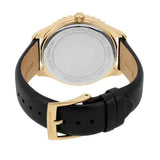 Buy Shop Michael Kors Layton Three Hand Mother of Pearl Black Dial Black Leather Strap Watch For Women - MK2911 USA Online