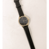 Buy Shop Michael Kors Layton Three Hand Mother of Pearl Black Dial Black Leather Strap Watch For Women - MK2911 USA Online