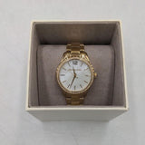 Buy Shop Michael Kors Layton Three Hand Mother of Pearl White Dial Gold Steel Strap Watch For Women - MK6870 USA Online