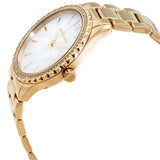 Buy Shop Michael Kors Layton Three Hand Mother of Pearl White Dial Gold Steel Strap Watch For Women - MK6870 USA Online