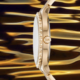 Buy Shop Michael Kors Layton Three Hand Mother of Pearl White Dial Gold Steel Strap Watch For Women - MK6870 USA Online