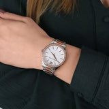 Buy Shop Michael Kors Layton Three Hand Mother of Pearl White Dial Two Tone Steel Strap Watch For Women - MK6849 USA Online