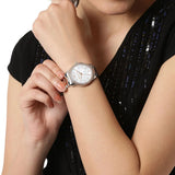 Buy Shop Michael Kors Layton Three Hand Mother of Pearl White Dial Two Tone Steel Strap Watch For Women - MK6849 USA Online