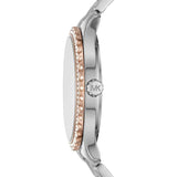 Buy Shop Michael Kors Layton Three Hand Mother of Pearl White Dial Two Tone Steel Strap Watch For Women - MK6849 USA Online