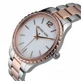 Buy Shop Michael Kors Layton Three Hand Mother of Pearl White Dial Two Tone Steel Strap Watch For Women - MK6849 USA Online