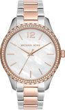 Buy Shop Michael Kors Layton Three Hand Mother of Pearl White Dial Two Tone Steel Strap Watch For Women - MK6849 USA Online