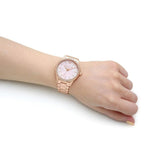 Buy Shop Michael Kors Layton Three Hand Pink Dial Rose Gold Steel Strap Watch For Women - MK6848 USA Online