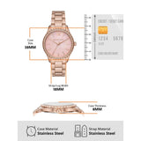Buy Shop Michael Kors Layton Three Hand Pink Dial Rose Gold Steel Strap Watch For Women - MK6848 USA Online