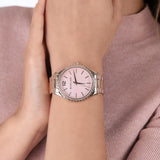 Buy Shop Michael Kors Layton Three Hand Pink Dial Rose Gold Steel Strap Watch For Women - MK6848 USA Online