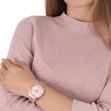Buy Shop Michael Kors Layton Three Hand Pink Dial Rose Gold Steel Strap Watch For Women - MK6848 USA Online